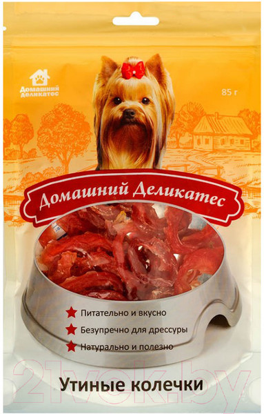 Изображение товара Лакомство для собак Домашний деликатес Утиные колечки (85г)