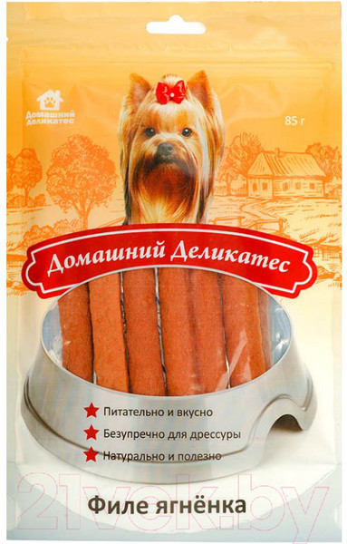 Изображение товара Лакомство для собак Домашний деликатес Филе ягненка (85г)
