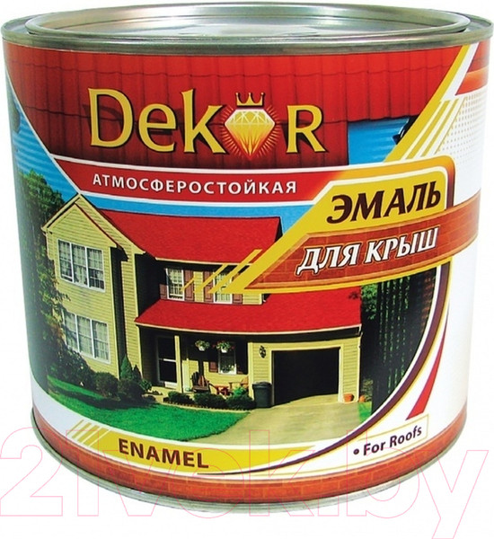 Изображение товара Эмаль Dekor Алкидная для крыш (1.9кг, вишневый)