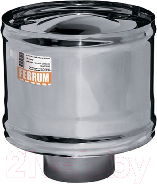 Изображение товара Колпак для труб Ferrum 430/0.5мм Ф100 / f2001 (с ветрозащитой)