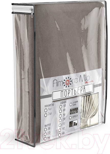 Изображение товара Штора Amore Mio RR 1403-211 200x270 / 22304 (кофейный/люверсы)