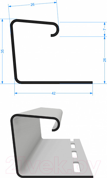 Изображение товара J-профиль Docke J26 / PFUP-1194 (графит)