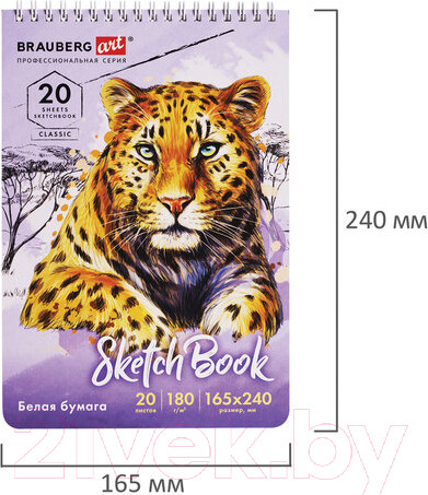 Изображение товара Скетчбук Brauberg Art Classic / 112993 (белая бумага)