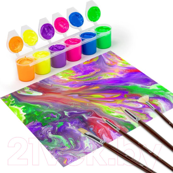 Изображение товара Акриловые краски Остров Сокровищ Неон / 191692 (6цв)