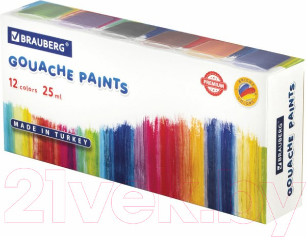 Изображение товара Гуашь Brauberg Premium / 191700 (12цв)