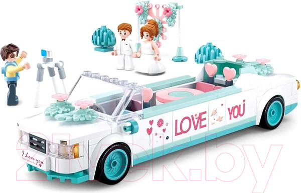 Изображение товара Конструктор Sluban Розовая мечта. Свадебный автомобиль / M38-B0767 (204эл)