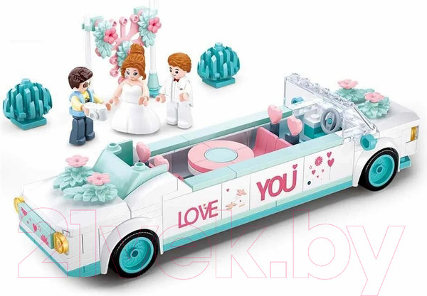 Изображение товара Конструктор Sluban Розовая мечта. Свадебный автомобиль / M38-B0767 (204эл)