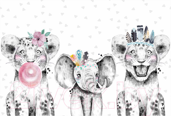 Изображение товара Фотообои листовые Vimala Зверята (270x400)