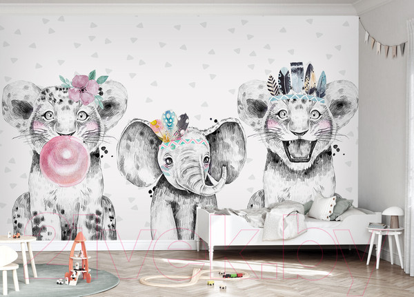 Изображение товара Фотообои листовые Vimala Зверята (270x400)