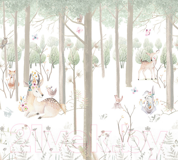 Изображение товара Фотообои листовые Vimala Звери в лесу (270x300)