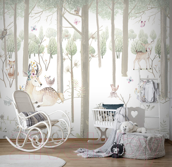 Изображение товара Фотообои листовые Vimala Звери в лесу (270x300)