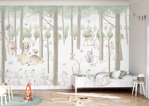 Изображение товара Фотообои листовые Vimala Звери в лесу (270x400)