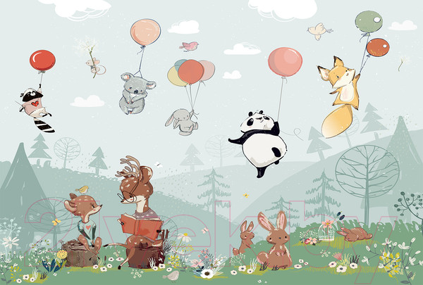 Изображение товара Фотообои листовые Vimala Звери над поляной (270x400)