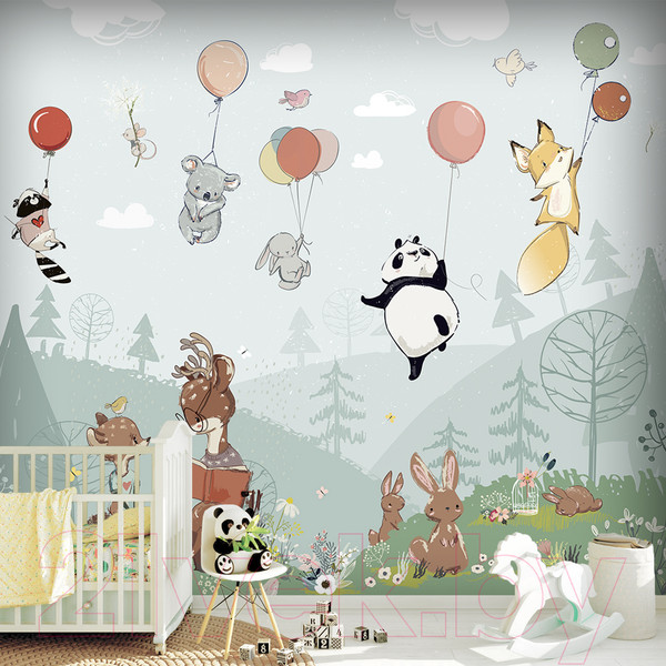 Изображение товара Фотообои листовые Vimala Звери над поляной (270x400)