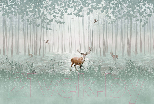 Изображение товара Фотообои листовые Vimala Олени на опушке (270x300)