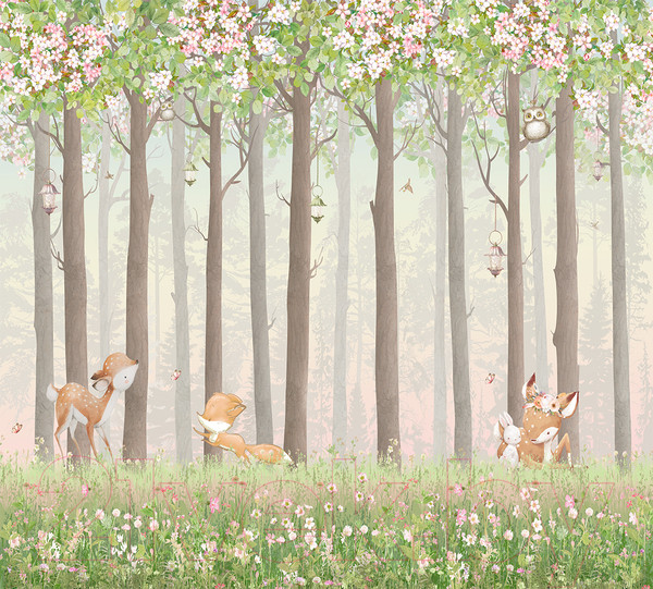 Изображение товара Фотообои листовые Vimala Олени на поляне (270x300)