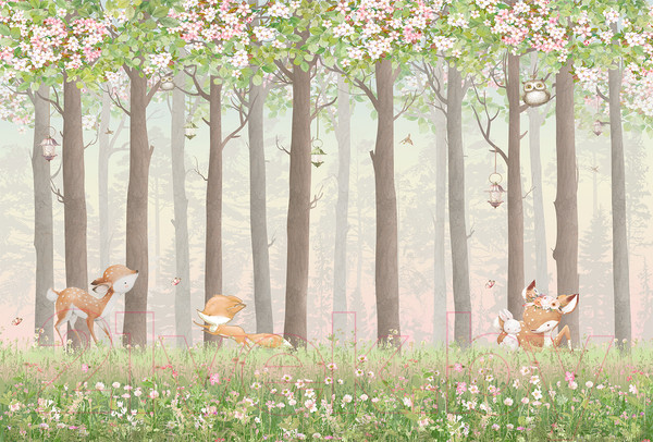 Изображение товара Фотообои листовые Vimala Олени на поляне (270x400)