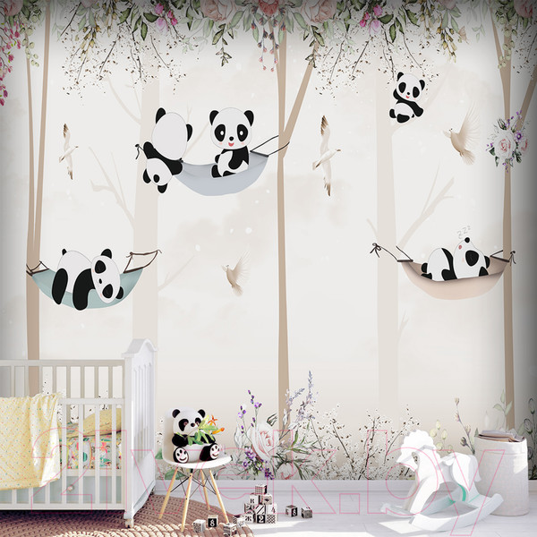 Изображение товара Фотообои листовые Vimala Панды в лесу (270x300)