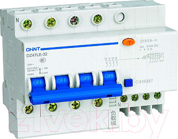 Изображение товара Дифференциальный автомат Chint DZ47LE-32 4P 32A 30mA AC С 6kA