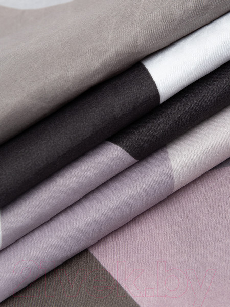 Изображение товара Комплект постельного белья Amore Mio Мако-сатин Crystal Микрофибра Евро / 93788 (серый/белый/черный)