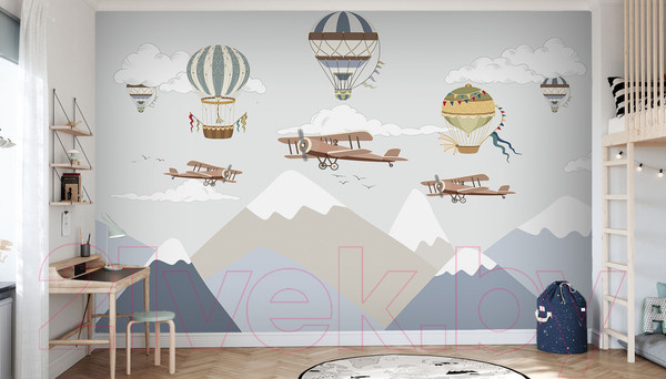 Изображение товара Фотообои листовые Vimala Горы и самолеты (270x300)