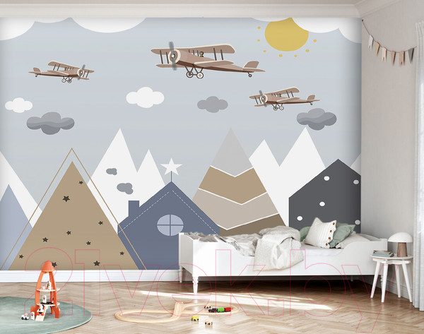 Изображение товара Фотообои листовые Vimala Самолёты над горами (270x300)