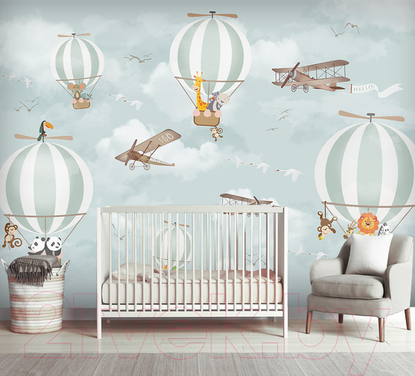 Изображение товара Фотообои листовые Vimala Шары и самолеты (270x400)