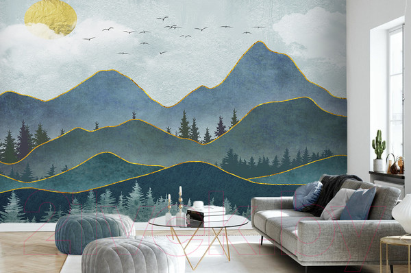 Изображение товара Фотообои листовые Vimala 3D малахитовые горы (270x300)