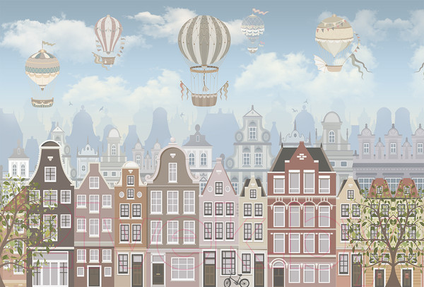 Изображение товара Фотообои листовые Vimala Домики и шары (270x400)