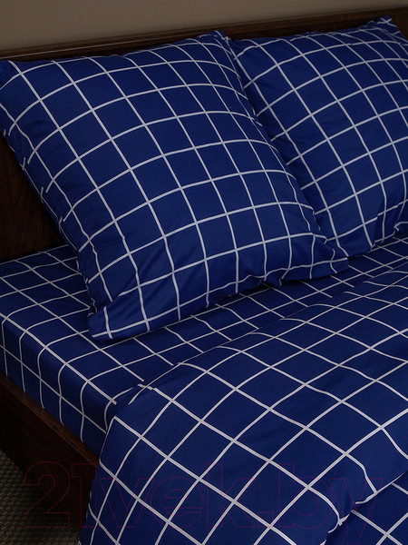 Изображение товара Комплект постельного белья Amore Mio Мако-сатин Indigo Микрофибра Евро / 92978 (синий)