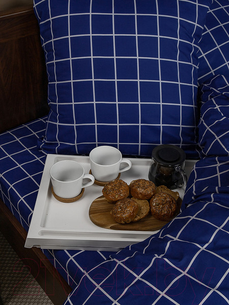 Изображение товара Комплект постельного белья Amore Mio Мако-сатин Indigo Микрофибра Евро / 92978 (синий)