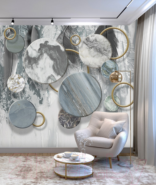 Изображение товара Фотообои листовые Vimala Круги из камня (270x300)