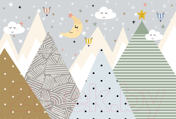 Изображение товара Фотообои листовые Vimala Детские горы и месяц (270x400)