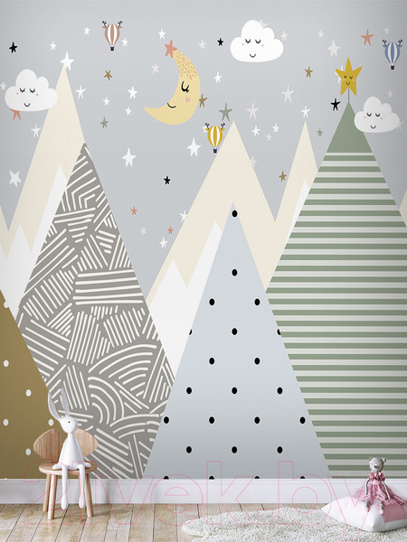 Изображение товара Фотообои листовые Vimala Детские горы и месяц (270x400)