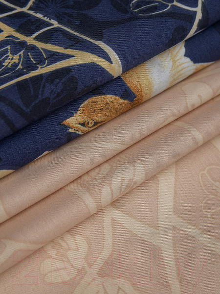 Изображение товара Комплект постельного белья Amore Mio Мако-сатин Delight Микрофибра Евро 31461 / 93077 (синий/лиловый/бежевый)