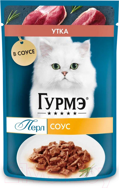 Изображение товара Влажный корм для кошек Гурмэ Перл утка соус (75г)