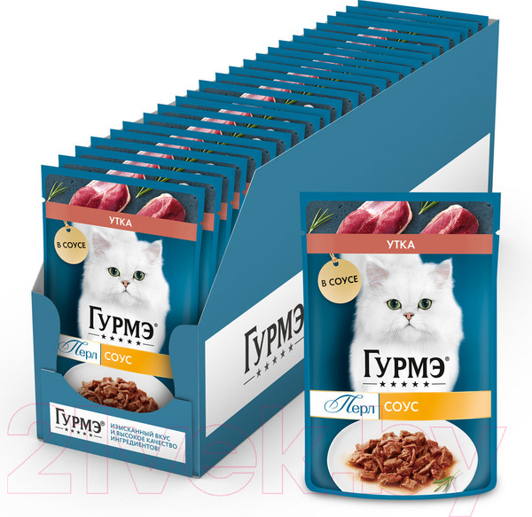 Изображение товара Влажный корм для кошек Гурмэ Перл утка соус (75г)