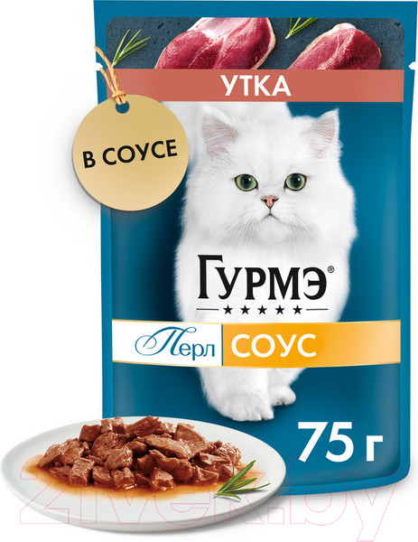 Изображение товара Влажный корм для кошек Гурмэ Перл утка соус (75г)