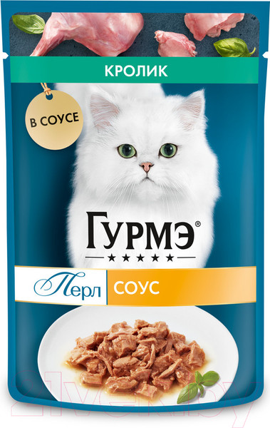 Изображение товара Влажный корм для кошек Гурмэ Перл кролик соус (75г)