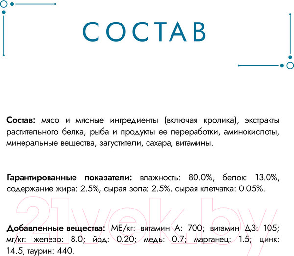 Изображение товара Влажный корм для кошек Гурмэ Перл кролик соус (75г)