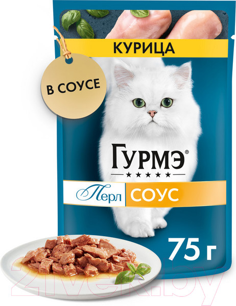 Изображение товара Влажный корм для кошек Гурмэ Перл курица соус (75г)