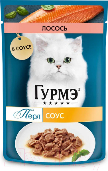 Изображение товара Влажный корм для кошек Гурмэ Перл лосось соус (75г)