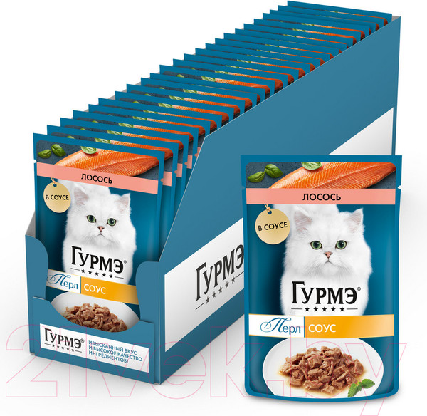 Изображение товара Влажный корм для кошек Гурмэ Перл лосось соус (75г)
