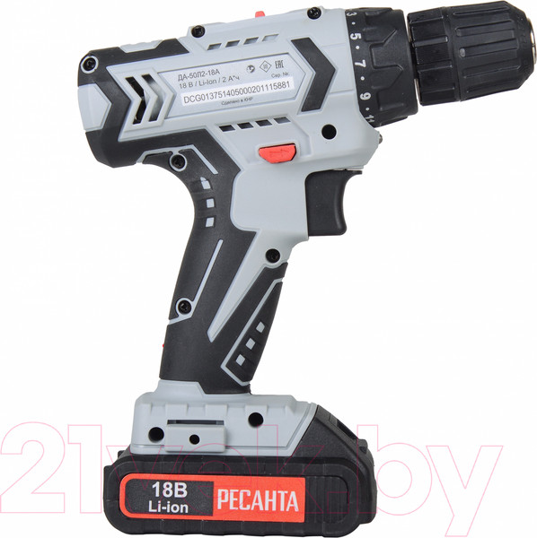 Изображение товара Аккумуляторная дрель-шуруповерт Ресанта ДА-50Л2-18А (75/14/9)