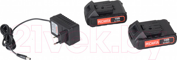 Изображение товара Аккумуляторная дрель-шуруповерт Ресанта ДА-50Л2-18А (75/14/9)