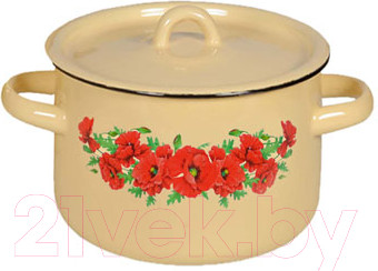 Изображение товара Кастрюля СтальЭмаль Восточный мак 1с16с/1 (кремовый)