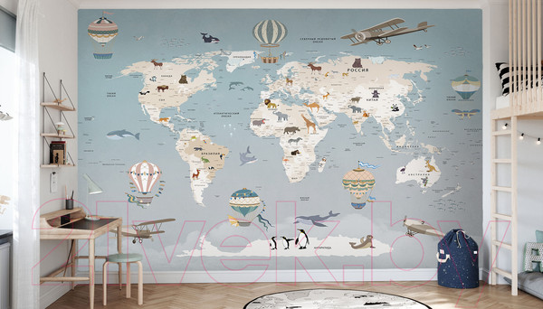 Изображение товара Фотообои листовые Vimala Карта мира (270x300)
