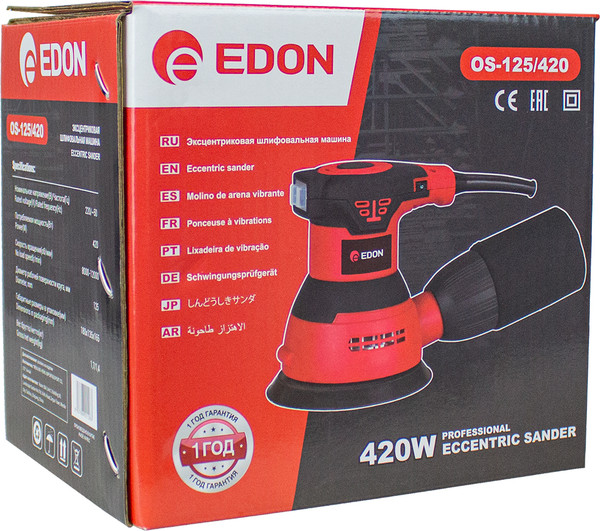 Изображение товара Вибрационная шлифовальная машина Edon OS-125/420