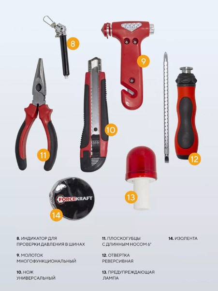 Изображение товара Набор автомобилиста ForceKraft FK-1014 (50653)