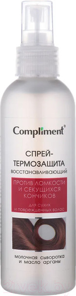 Изображение товара Спрей для волос Compliment Термозащита для сухих и поврежденных волос (200мл)